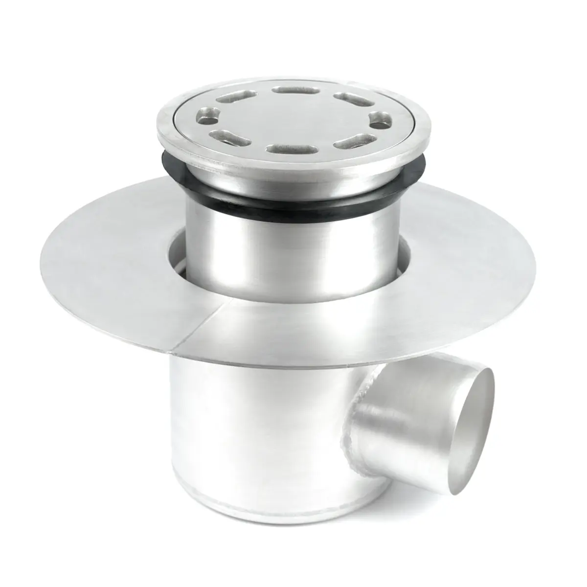 Wpust boczny okrągły dwuczęściowy z pokrywą płytową z otworami