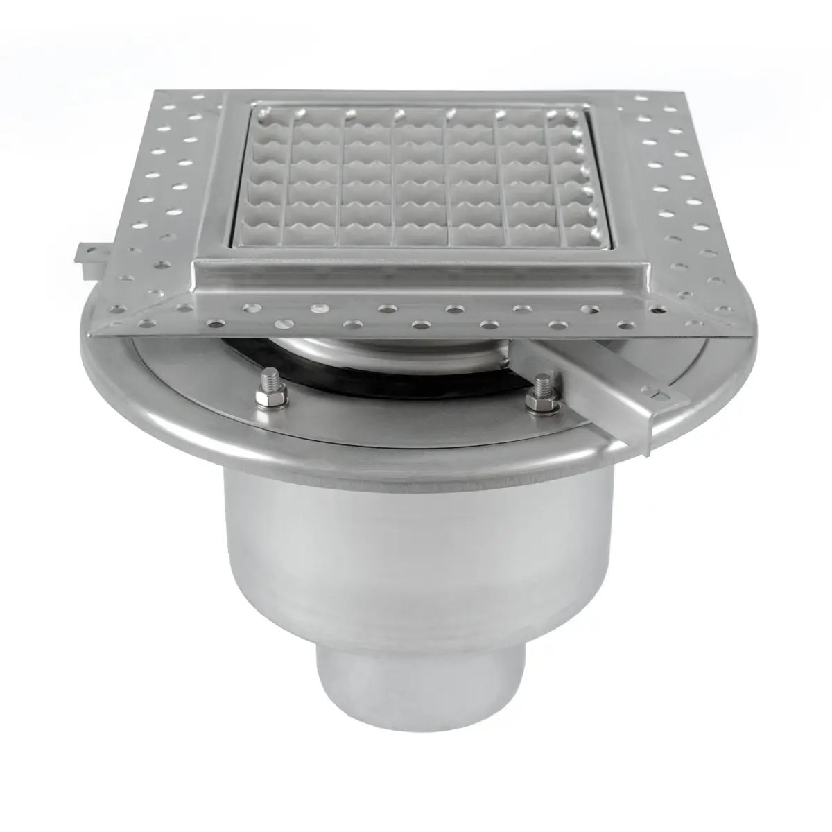 Dwuczęściowy wpust podłogowy BK_KRD 250x250mm z pokrywą antyposlizgową 