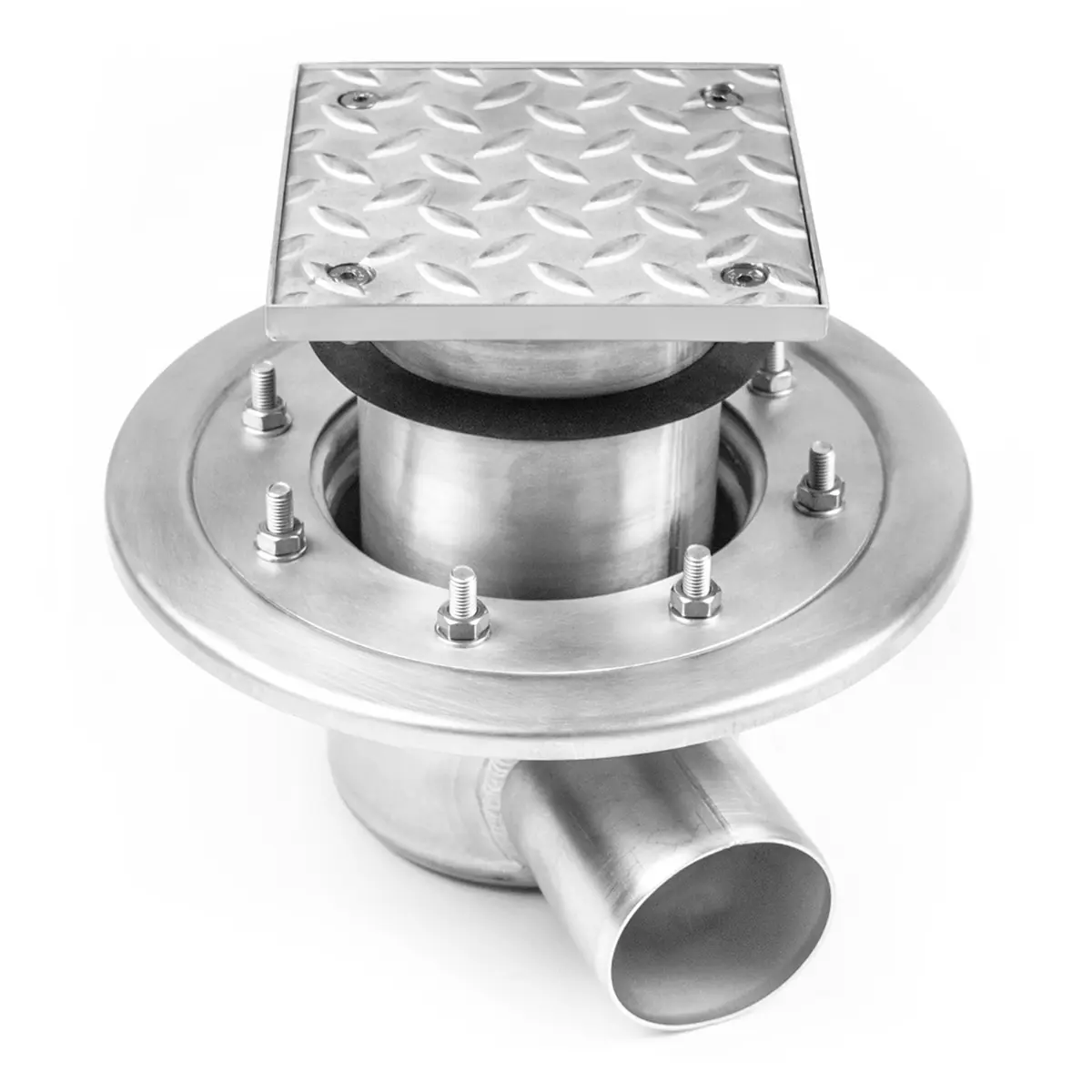 Rewizja nierdzewna dwuczęściowa boczna z pokrywą ryflowaną 